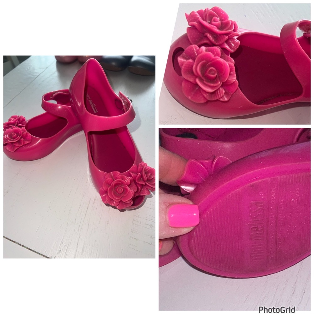 Mini Melissa pink flower toddler size 10 Shoes